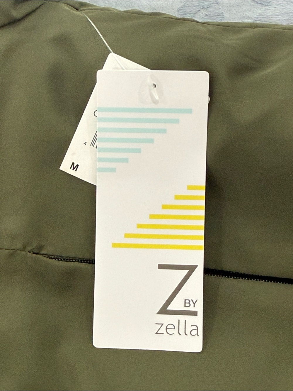 Z by Zella Ruched Sleeve Bomber Jacket Olive Green Size Medium NWT - Picture 11 of 11